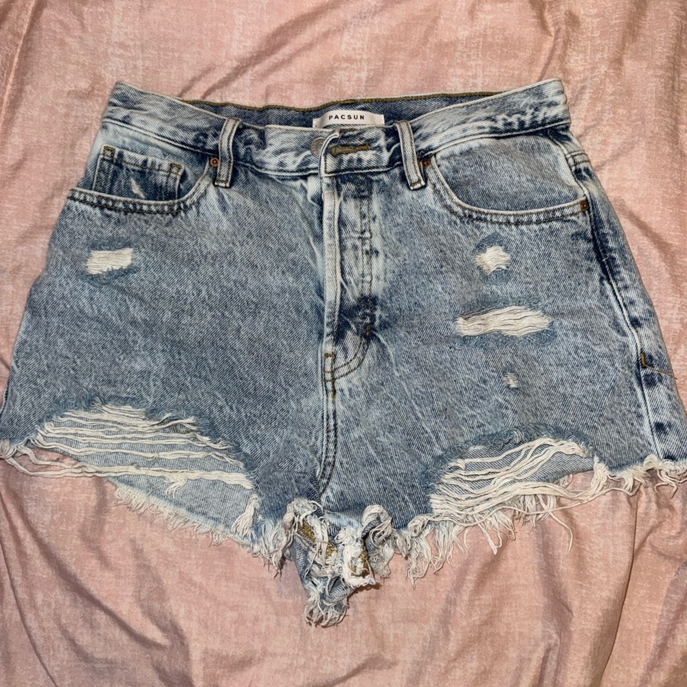PacSun High Rise Distressed Festival Shorts